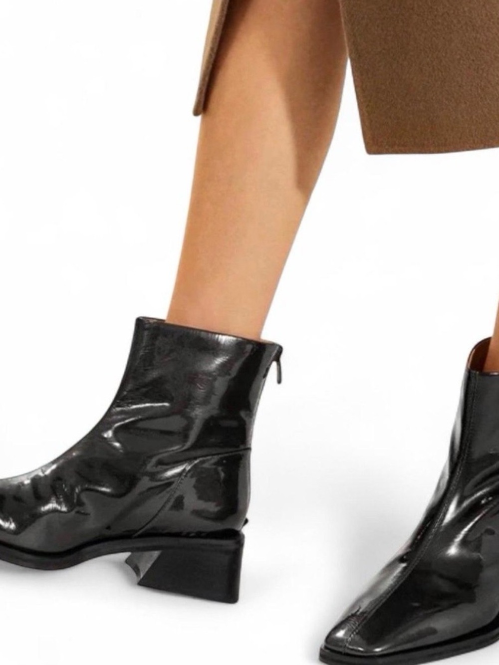 Women’s Black Patent Ankle Boots - Sleek Everyday Heel